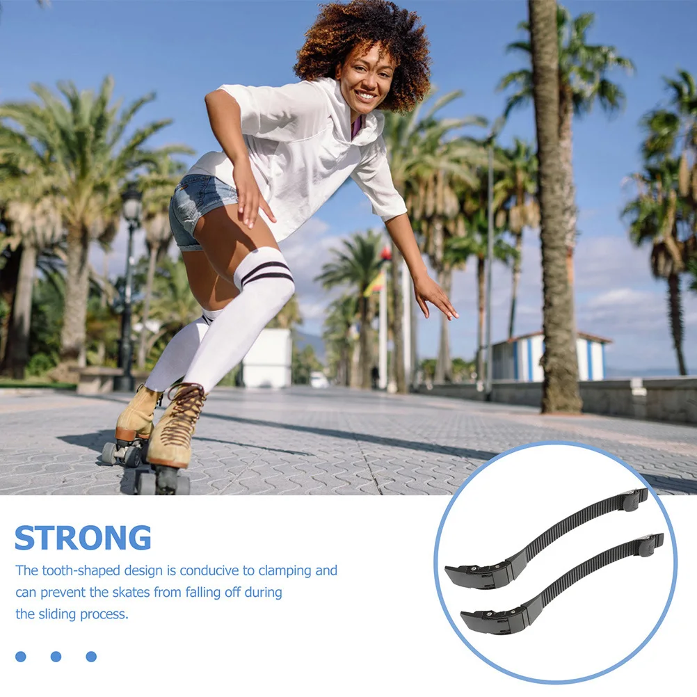 2 مجموعة استبدال مشبك الأشرطة لزلاجات دوارة أحذية تزلج قوية تحديد الأشرطة دائم بولي كلوريد الفينيل الربط الأسطوانة سكيت لوازم