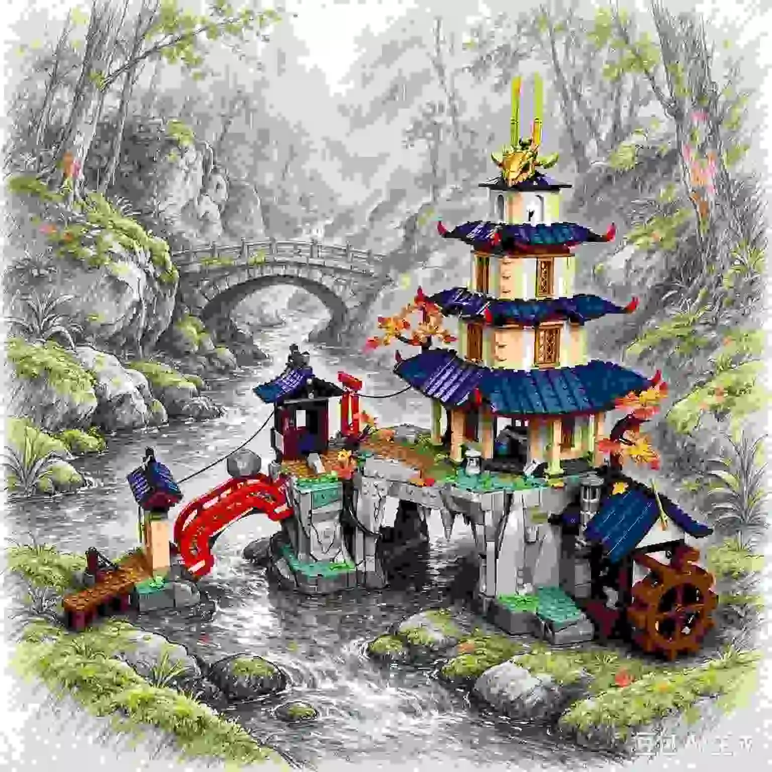 New Ring Competition Temple City Building Architectural Model Popular Movie New Year Gifts Men And Women Holiday Gifts