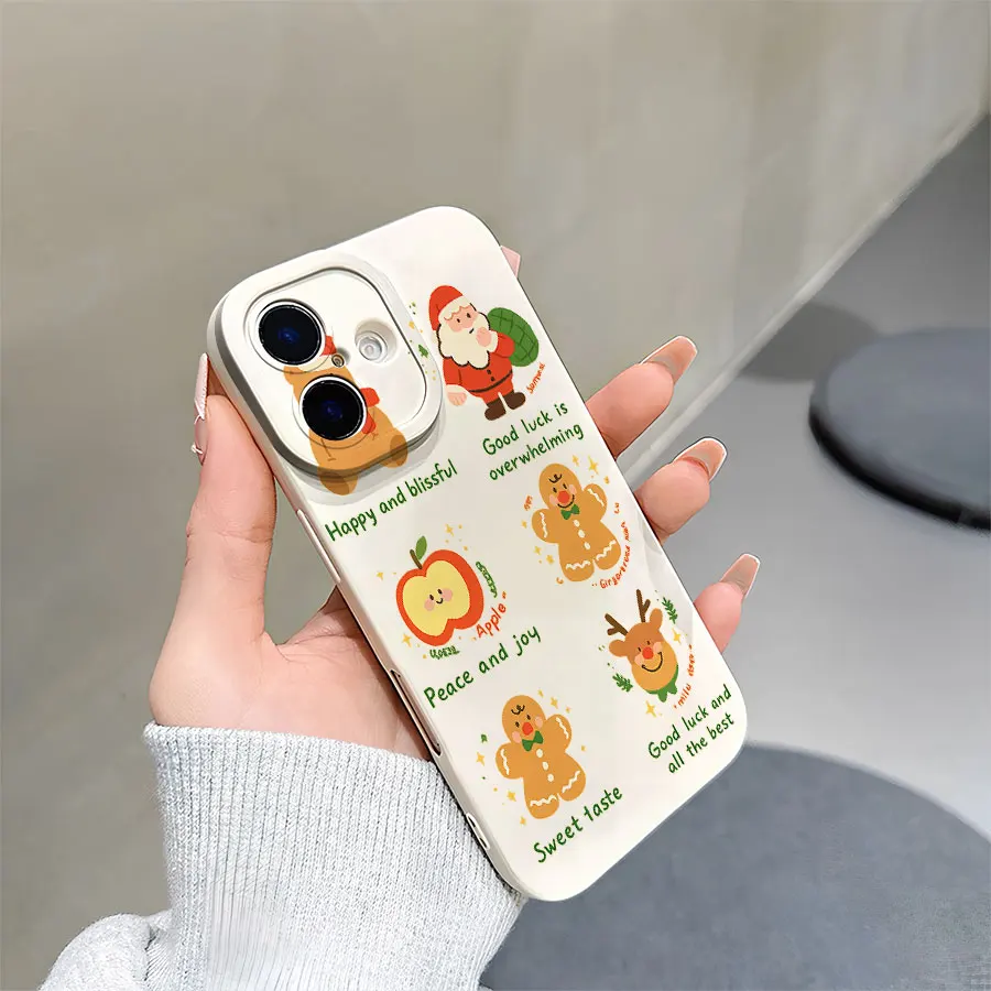 الرسوم التوضيحية الكرتونية لعيد الميلاد، حافظات هاتف منقوشة لهاتف iPhone 17 إلى 11 Pro Max Plus