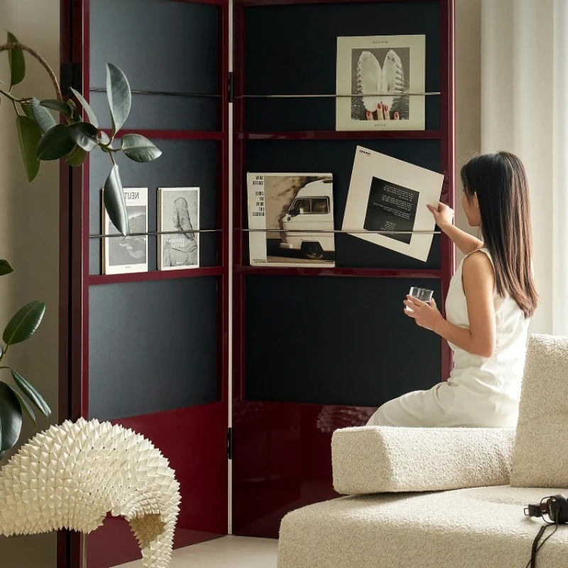 

Folding screen | Medieval retro style encounters modern space narrative, foldable screen fan realizes smart partition of study