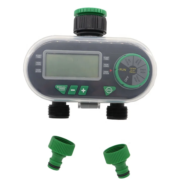 الذكية 2 منافذ الكمبيوتر الموقت البلاستيك حديقة الري تحكم العادية سقي الجدول الزمني إعدادات وضع متعددة للمنزل