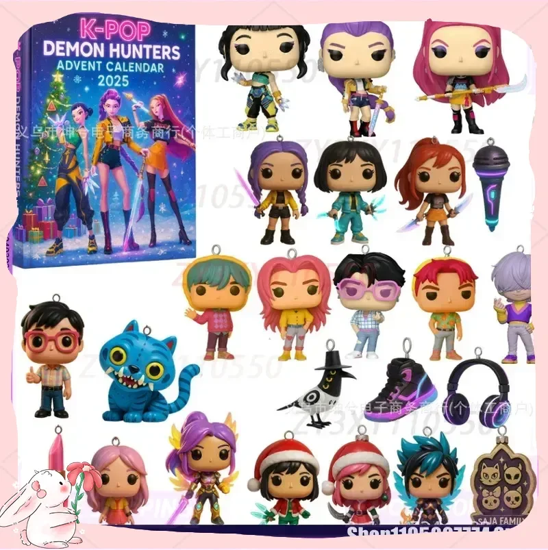 متوفر في المخزون Kpop عيد الميلاد شيطان الصيد 24 قطعة تقويم القدوم مفاجأة صندوق أعمى K البوب الدمى صناديق الهالوين الشكل الهدايا الاطفال اللعب #1
