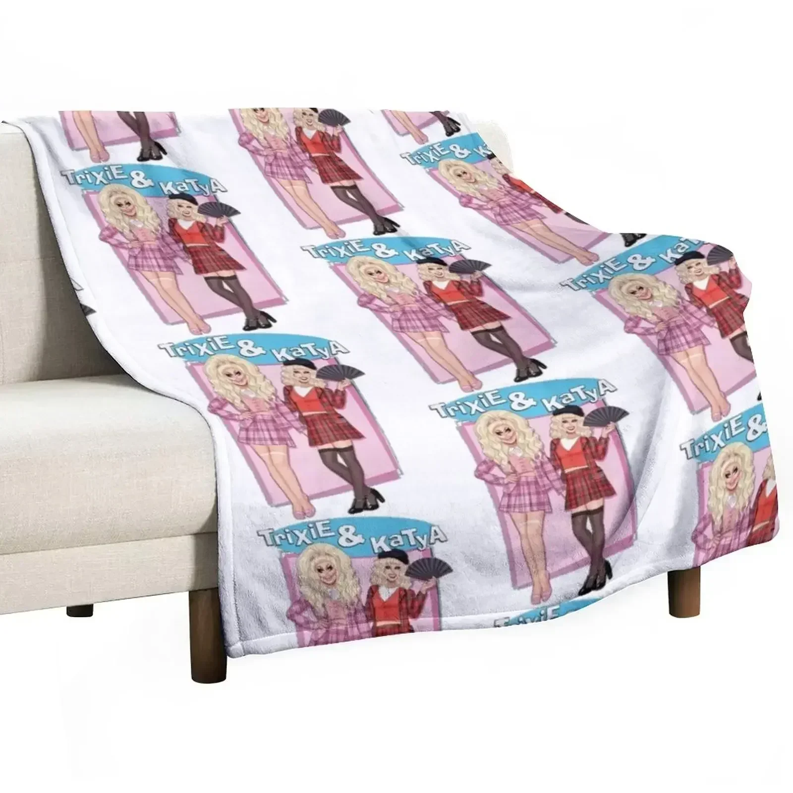 Katya Zamolodchikova Merch Trixie _ Katya Throw Blanket sofa bed Decoratives Plaid on the sofa Luxury Blankets