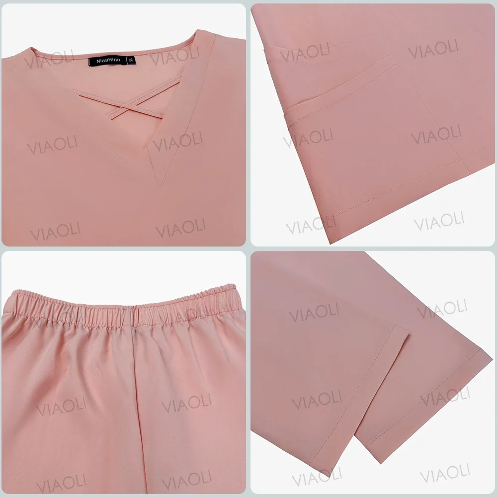 Conjunto de uniformes de SPA de belleza para mujer, ropa de trabajo de clínica de mascotas, Odontología Veterinaria, Top y pantalones quirúrgicos de enfermera médica