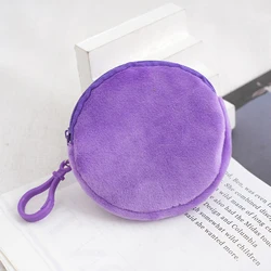 Korean Fashion 8.5cm Round Zipper Coin Purse Women's Simple Handbag Card Package Coin Bag Candy Color Purse Key Earphone Pouch