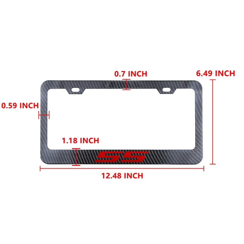 2PCS New Carbon Fiber License Plate Frame Exquisitely Crafted with 2 Holes for American Standard Car License Plate Frame