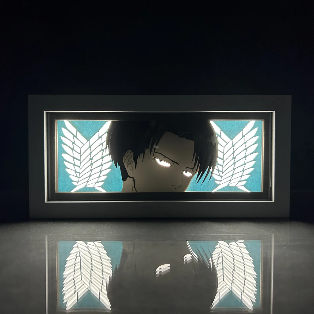 Attack On Titan Levi For Room Decor Bedside Table Lamps Shingeki No Kyojin Lightbox Eren Yeager Paper Cut Anime Led Light Box