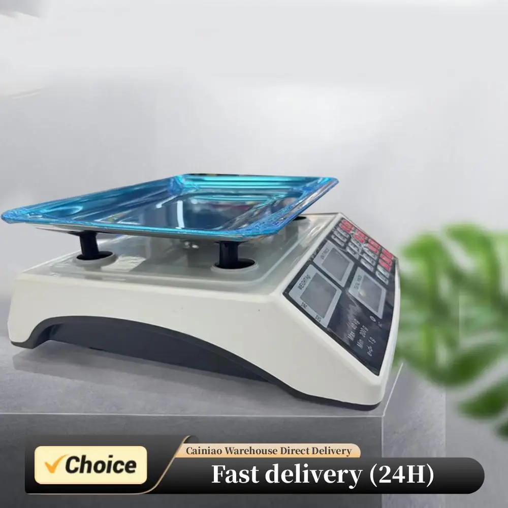

40kg/1g Price Computing Scale with Stainless Steel Plate Commercial Price Scale LCD Digital Display for Farmers Market Meat Shop