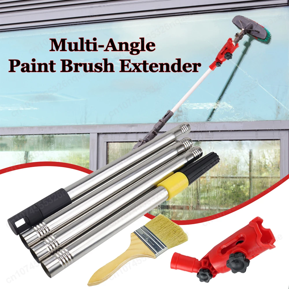 Multi-Angle Paint Brush Extender Telescopic Rod Paint Roller Extension Pole Clamping Tool DIY Painting Tool For Ceiling Wall