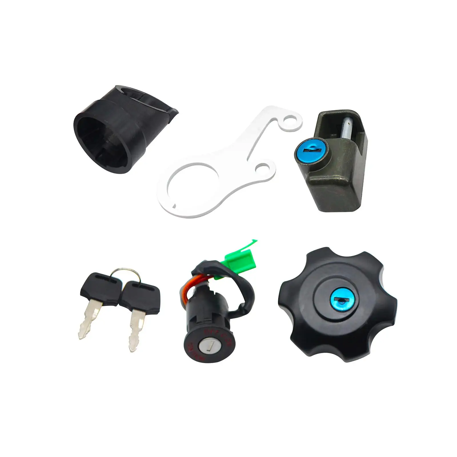 Motorcycle Ignition Switch Fuel Gas Cap Seat Lock Key Kit 37101-29811 37110-29fa0 for Suzuki Drz400 Drz400SM Replaces