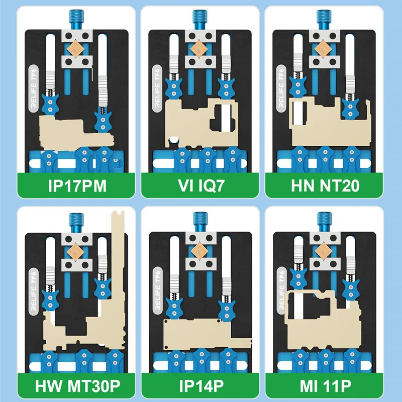 

RELIFE TF6 Dual Clamps Phone Motherboard Holder for Professional Repair Clamp Support Irregular Double Layer Circuit Board