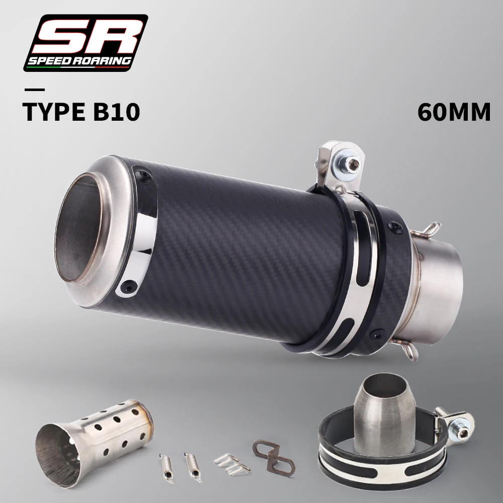 51mm 60mm Universal Motorcycle Exhaust Muffler Silencer Steel with DB Killer-project Z800 900 Z1000 CBR600 S1000RR MT07 MT09 image 3