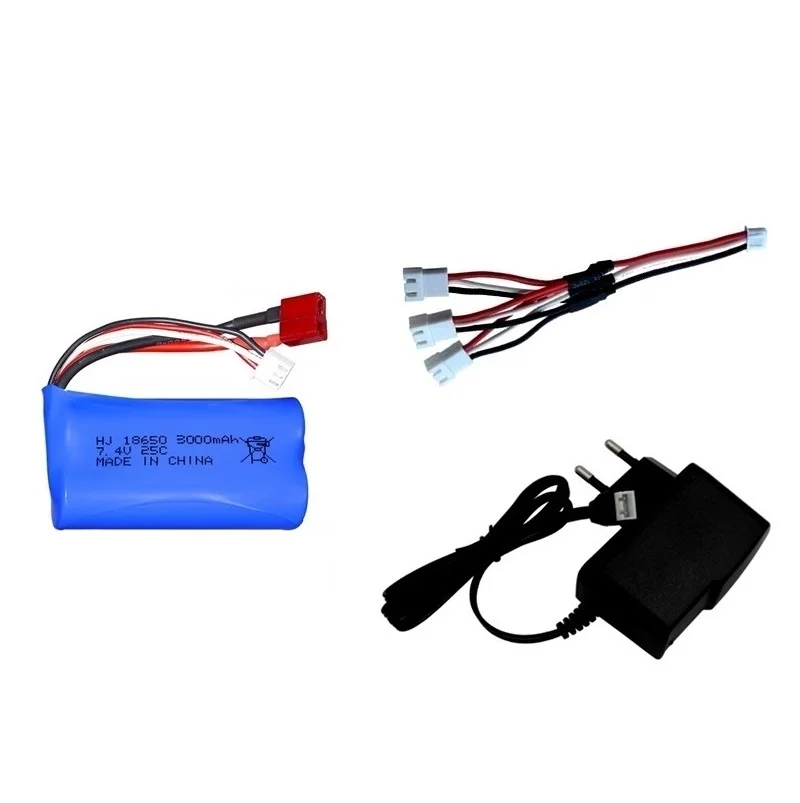 7.4V 3000mAh 18650 Li-ion Batterij voor Wltoys 10428 12428 12423 RC Auto Onderdelen 2S 7.4V Batterij Voor Wltoys 144001 124017 124019