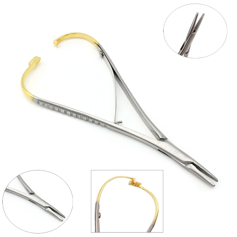 

1pc Dental Needle Holder Tweezers Orthodontic Instrument Dentistry Product Stainless Steel Mathieu Needle Holder