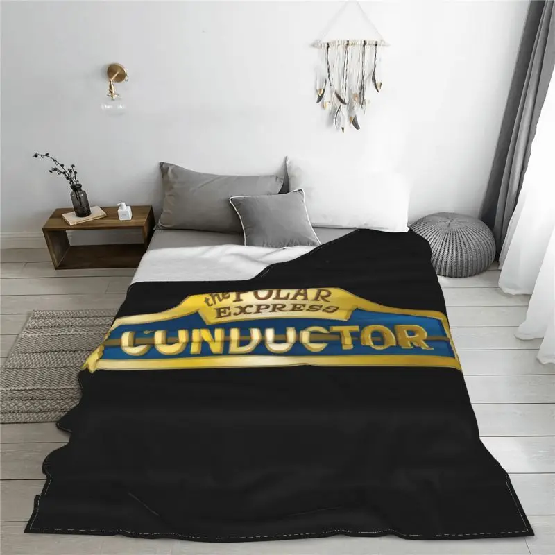 The Polar Express Movie Conductor Badge Blanket Plush Bedroom Plus Velvet Sofa Dedicated Camping Blanket