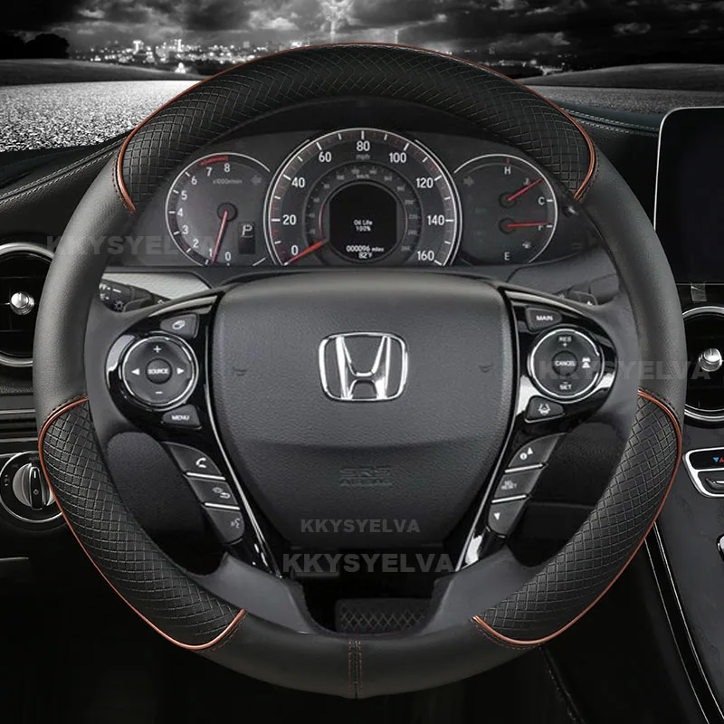 PU Leather Car Steering Wheel Cover For Honda Accord 9 2013-2017 Crosstour 2013-2015 Odyssey 2013 2014 2015 Auto Accessories