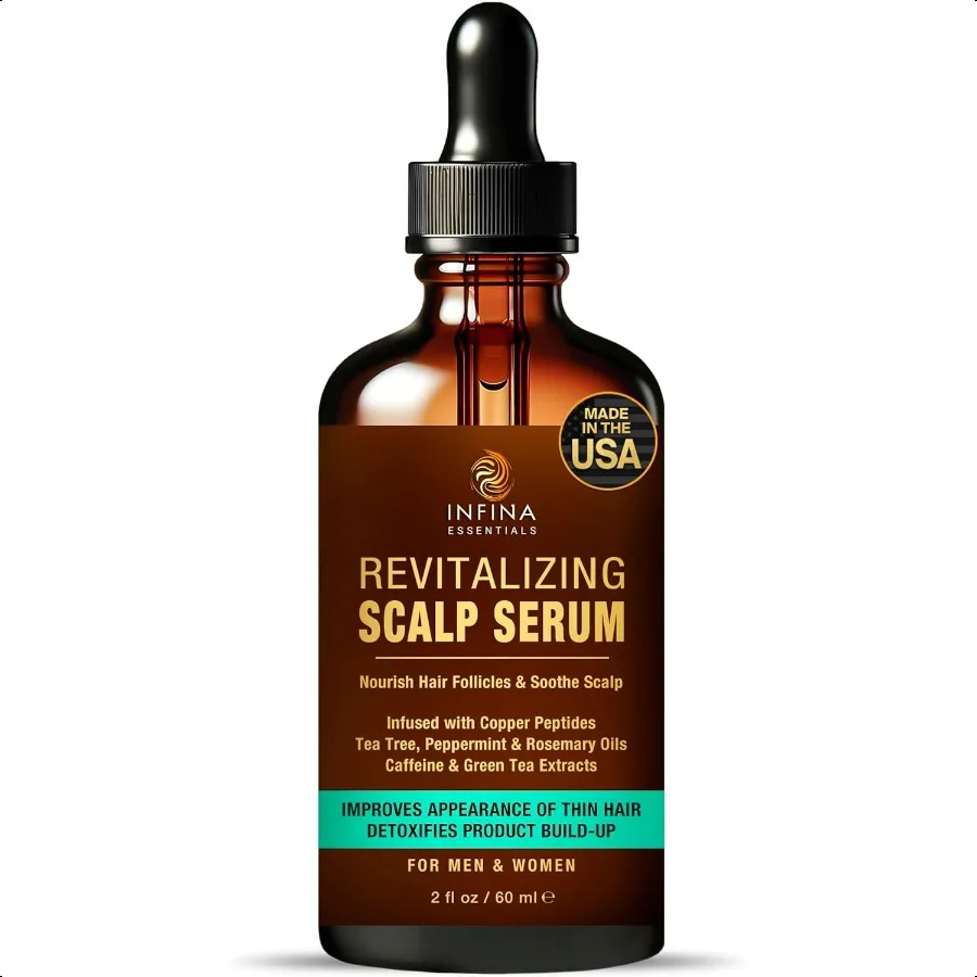 

Revitalizing Scalp Serum for Hair Growth with Copper Peptides Caffeine Tea Tree Oil Nourishing Scalp Oil for Itchy Dry Scalp De