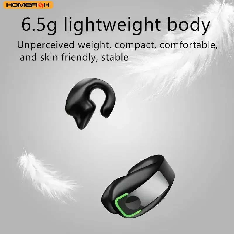 Auriculares Inalámbricos Bluetooth con Clip para la Oreja, Auriculares de Conducción Ósea, Auriculares TWS de Alta Calidad, Deportivos, con Cancelación de Ruido y Micrófono