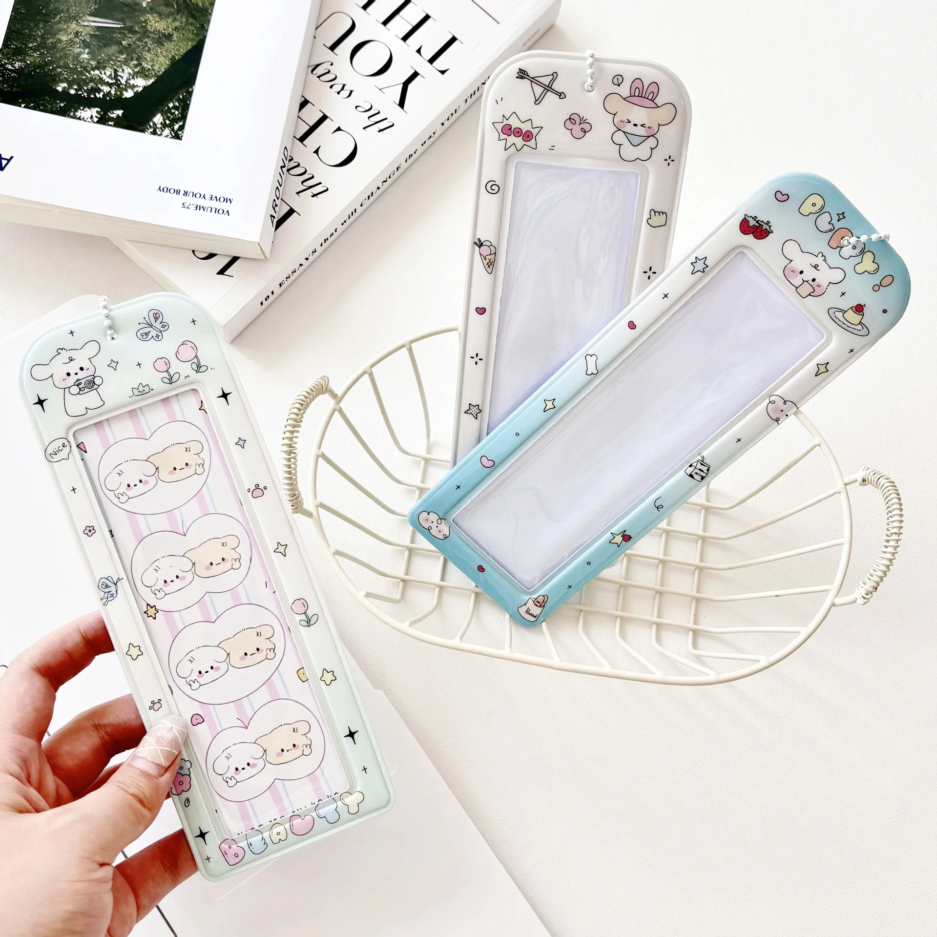 Original Cartoon Puppy Simple Bow Style Life Four-compartment Card Case Idol Little Card Case Star Chasing Collection Card Bag