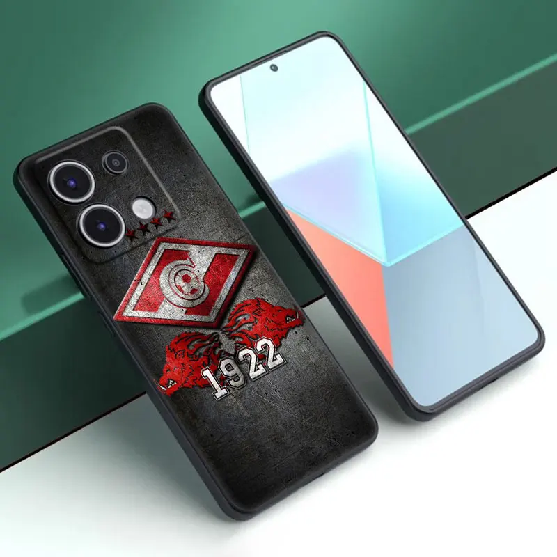 Russian Spartak Moscow Cartoon Case For Xiaomi Redmi Note 13 Pro Plus 11T 10T 9S Pro Redmi 13C 12R 12C 10C 10A 9T 9C 9A 70 Pro