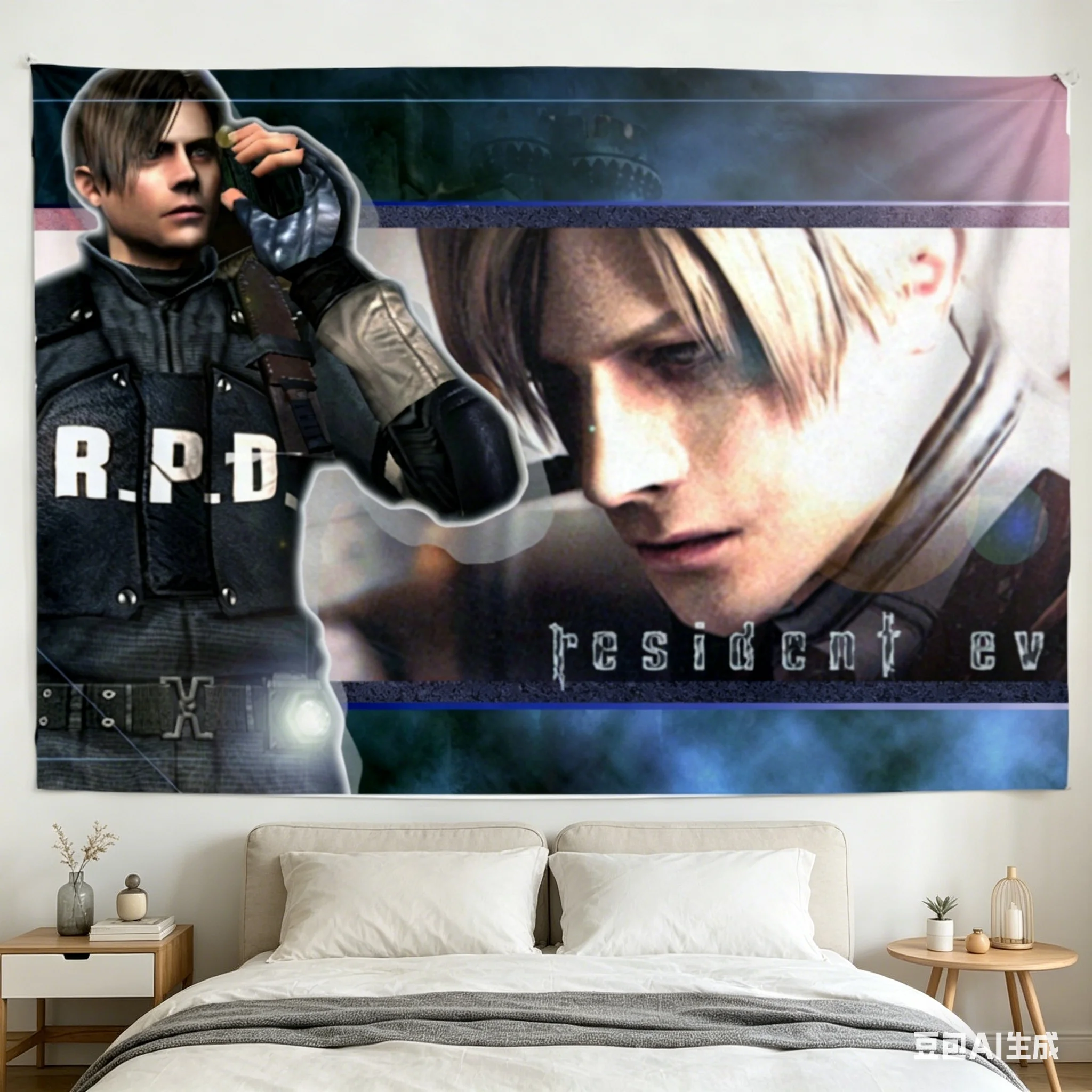 Leon Kennedy Große Wandteppiche Coole Zimmerdekoration Schlafzimmer Wandbehang für Spielefans in Verschiedenen Größen Erhältlich