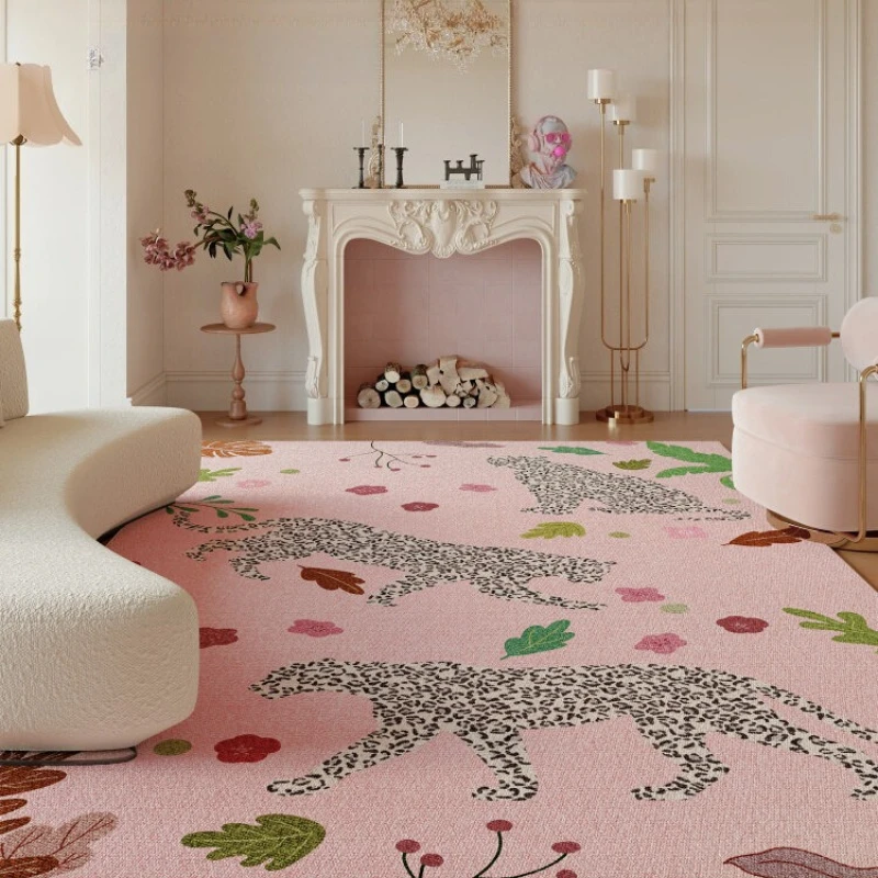Large Area Bedroom Decor Pink Carpet Fluffy Soft Lounge Floor Mat Light Luxury Carpets for Living Room Thick Plush Cloakroom Rug
