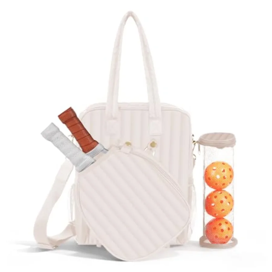 

Women's Pickleball Bag with Ball Bag Waterproof Pickle Ball Bag Tote Shoulder Bag