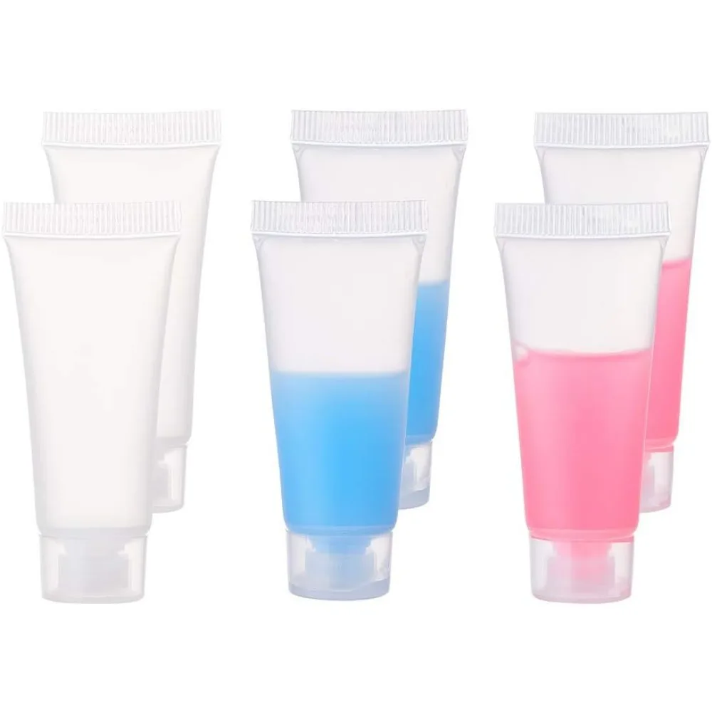 30 Pack 10ml/0.34oz Mini Plastic Squeezable Lip Gloss Tubes Empty Refillable Tubes for Lotion Shampoo Facial Cleanser and Beauty