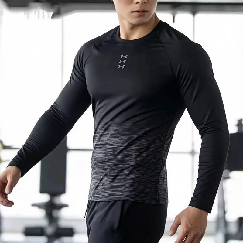 Camiseta de manga larga Under Armour para hombre, nuevo estilo de verano, ropa deportiva, conjunto deportivo holgado para entrenamiento y correr, 6010922-001