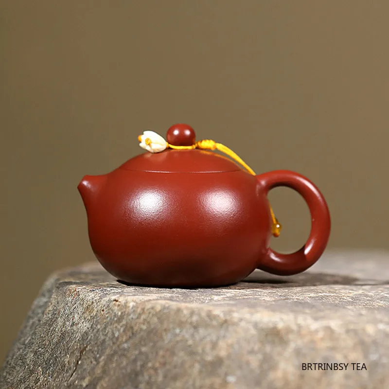 Tetera de arcilla púrpura Yixing china, tetera Xishi hecha a mano, tetera Dahongpao de mineral crudo de pequeña capacidad, juego de té Zisha para el hogar de 90ml