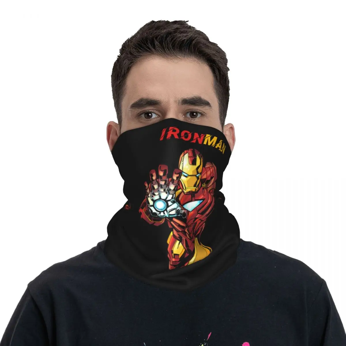 Marvel-Couvre-cou bandana unisexe, écharpe de visage Iron Man, couvre-cou de club de moto, course à pied, adulte, toutes saisons