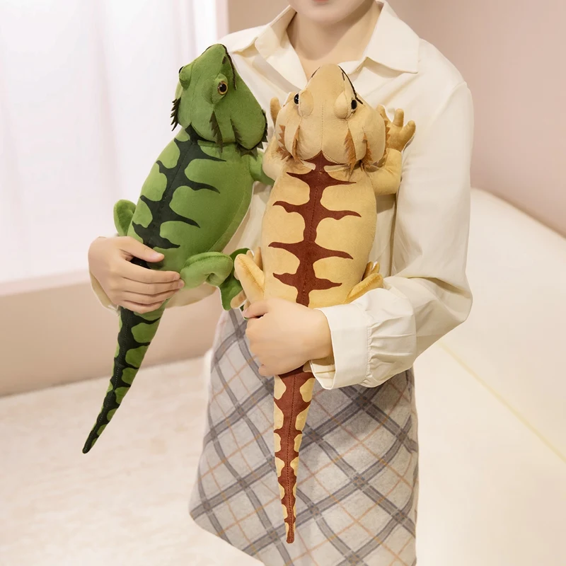 42/54 cm Kawaii Langer, weicher, bärtiger Drache, Plüschtier, echtes Reptil, Eidechse, Stofftier, niedliche Raumdekoration, Geschenk für Jungen und Mädchen