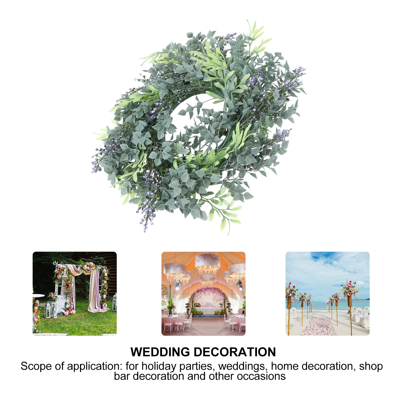 

1Pcs Simulation Garland Wedding Wreath Door Decor Random Color Lifelike Hanging Ornament Babysbreath Decorative Festival Party