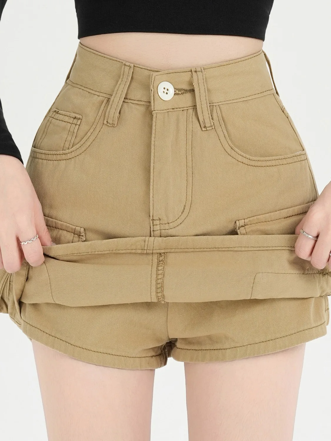 

Юбка А-силуэта с высокой талией, женская джинсовая юбка для работы, весна-лето, новый стиль, мягкая, удобная, хлопковая, для повседневной носки