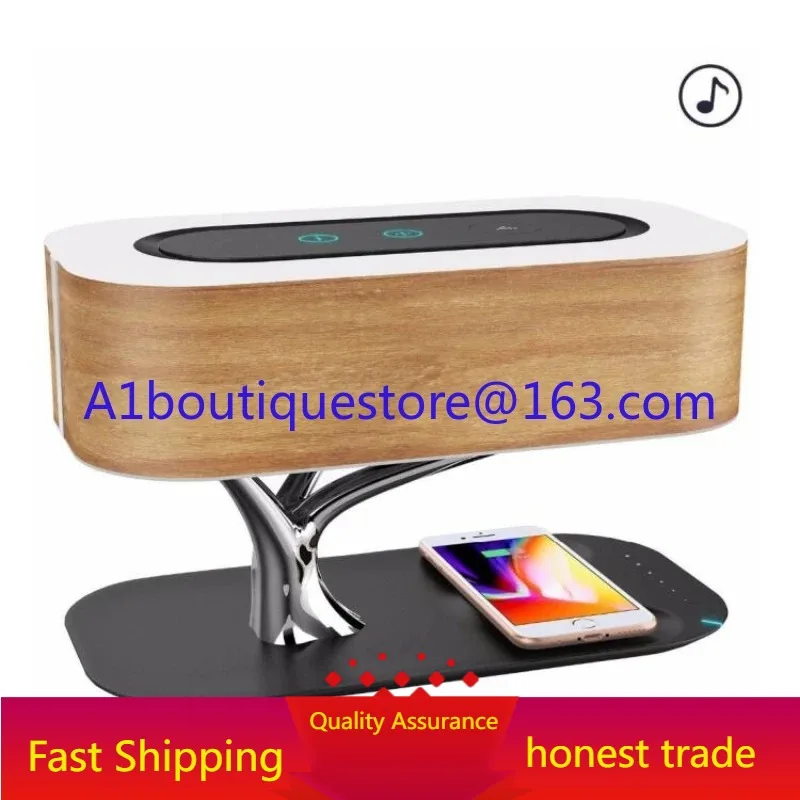 multifunctional led bedside lamp qi wireless charger bluetooths speaker