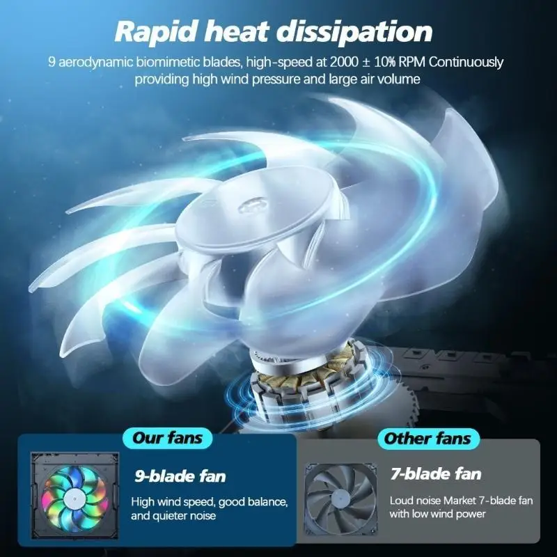 Y1ub سرعة التبريد مروحة LED أضواء ملحق ألعاب هادئ لأجهزة اللعبة