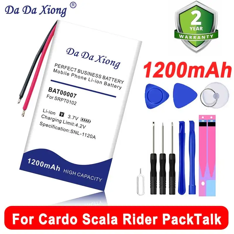 2024  1200mAh Bateria For Cardo Scala Rider PackTalk BAT00007 Battery In Stock