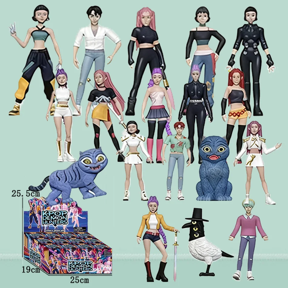 Anime Kpop Demon Hunters Blind Box Action Figure Set - Collectible Beeldjes Derpy Tiger Ranimeumi Mira Zoey Sussy voor Fans Gift