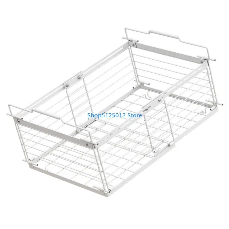 G8TC Stackable Chest Freezer Container with Handle Metal Refrigerator Storage Basket Practical Fridge Organization System