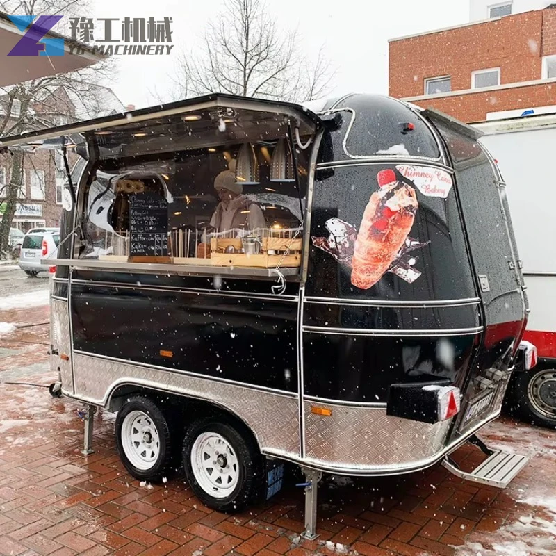 YG Mini Mobile Airstream Coffee Ice Cream Food Trailers مجهزة بالكامل آلات الوجبات الخفيفة المتنقلة الصغيرة شاحنة طعام للشواء للبيع