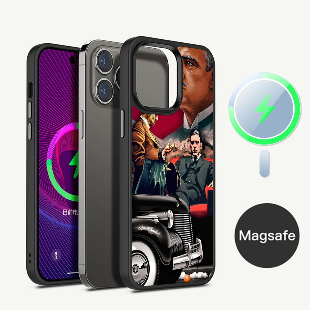 Retro klassischer Film der Pate Handy hülle für iPhone 15 Pro Max Hülle 14 plus 13 12 11 Magesafe