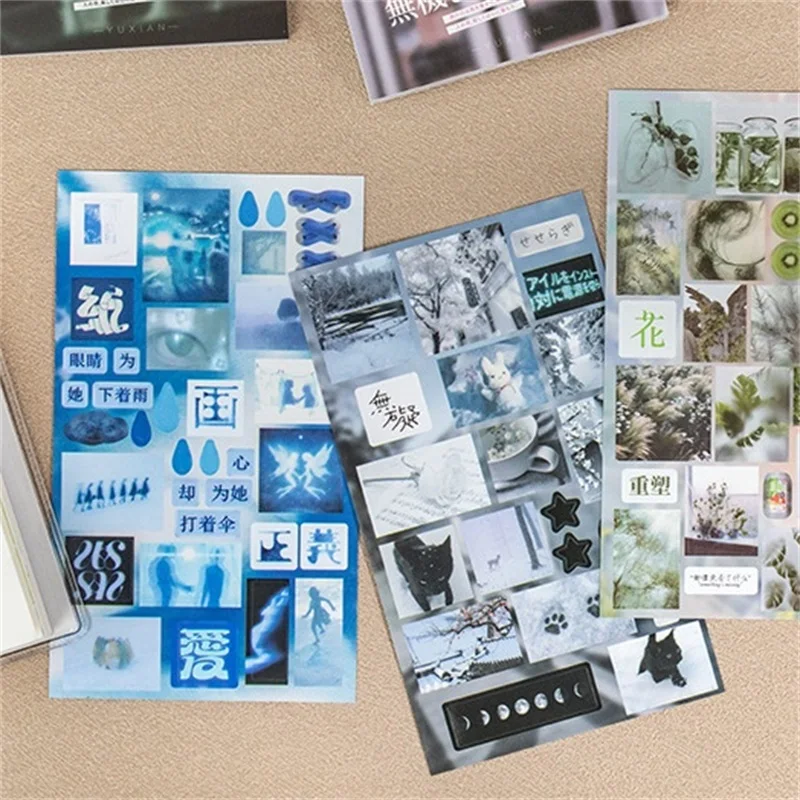 

20sheet/lot Retro Ins Decor Scrapbook Die-cutting Sticker Book Art Handbook DIY Collage Material Kawaii Stationery Sticker