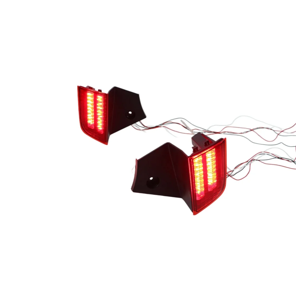 LED Rear Bumper Reflector Light For Mitsubishi Pajero Sport 2015 2016 Red Lens 2 Functions Running Brake Warning Lamp