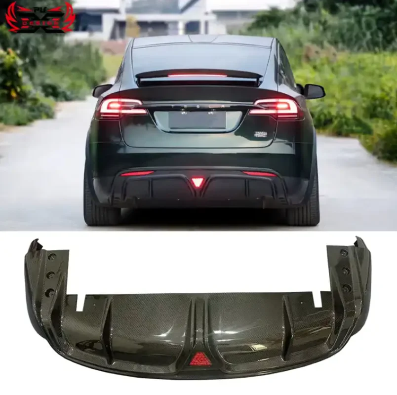 

Carbon Fiber Rear Diffuser Rear Bumper CMS Style Body Kit For Tesla Model X 2023 Body Kits