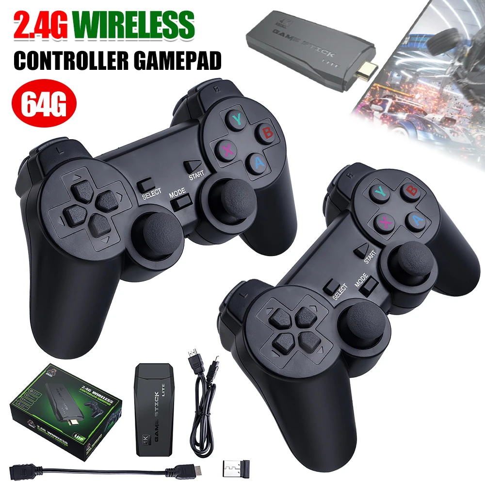 2.4G Double Wireless Controller 4K HDMI TV Video Game Stick Retro Gaming Console Portable Home Game Console 10000 Games for PS1