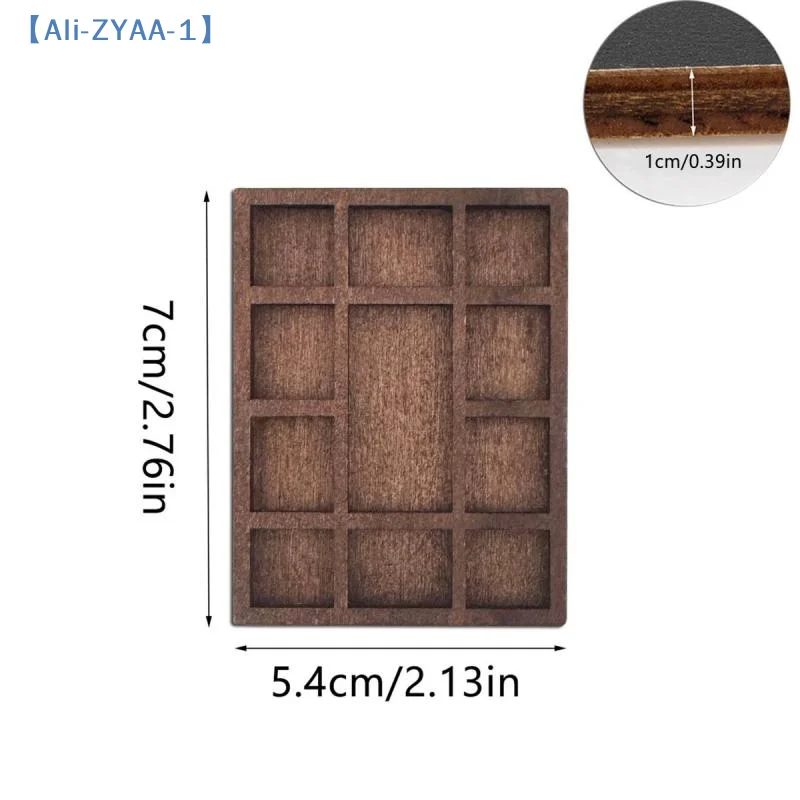 【ZYAA-1】1/3Pcs Miniature Trinket Shelf Crystal Shelf Dollhouse Miniature Decor Multi Compartments Wooden Jewelry Display Tray