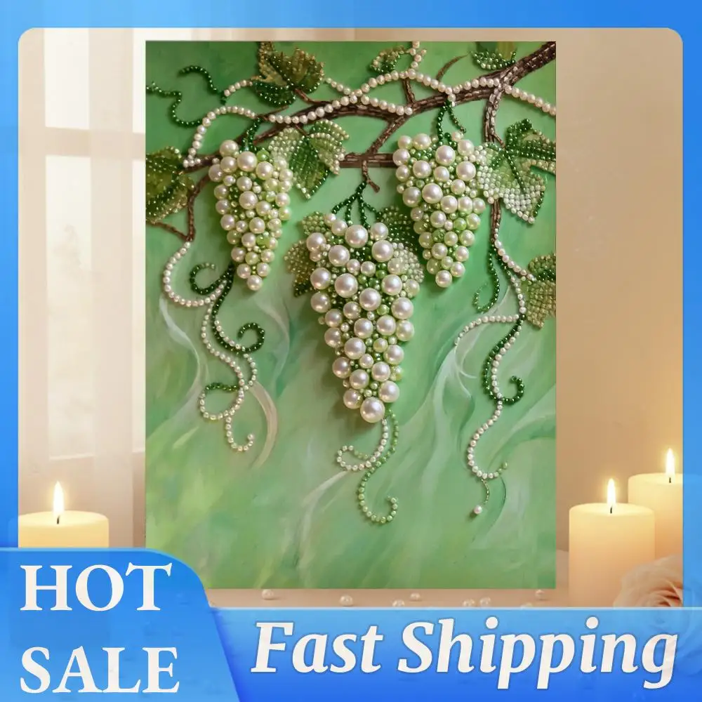 

Набор для рисования жемчужными бусинами «Виноград» для взрослых, подарок, декор для дома, 40x50 см, с рамкой