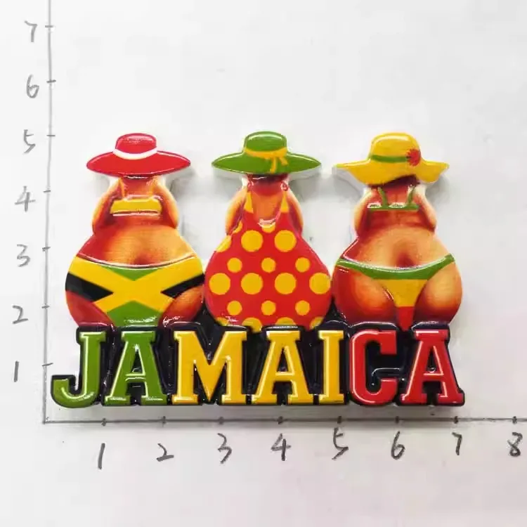 Jamaica Creative Musical Instruments Guitar travel souvenirs Refrigerator stickers magnets Gifts Handicrafts Home decor