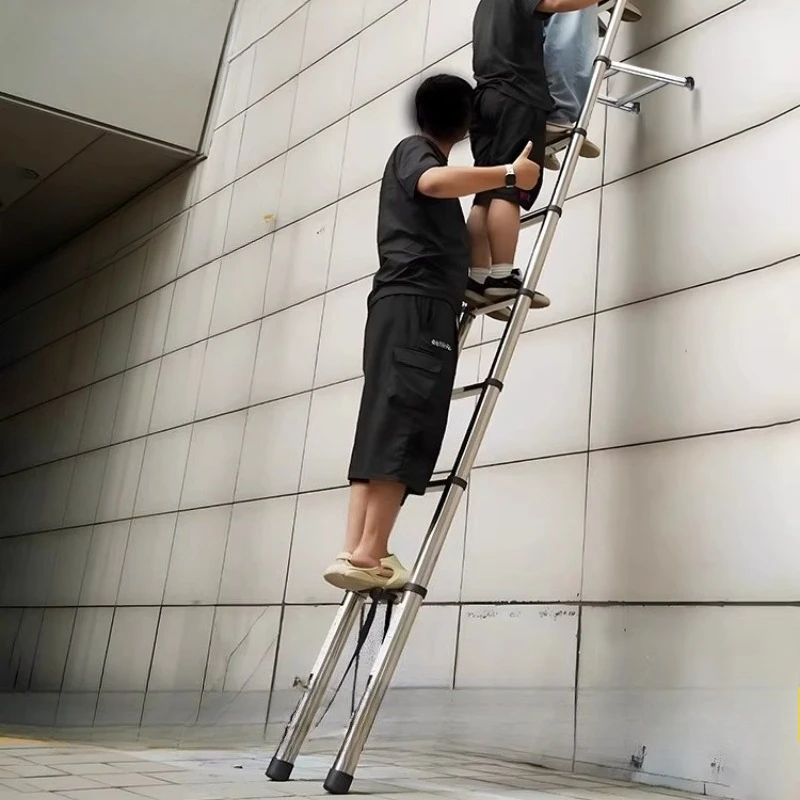 

Телескопическая лестница из нержавеющей стали, складная и нескользящая, для домашнего использования, портативная многофункциональная стремянка