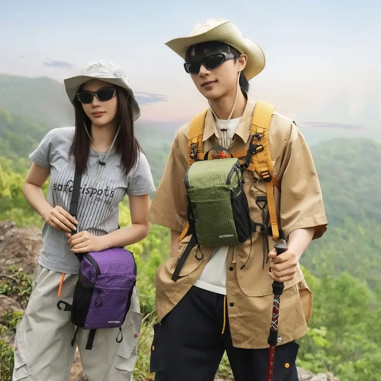 Waterproof Outdoor Sports Crossbody Bag Lightweight Hiking Mountaineering Bag Multi-purpose Portable Expansion Grid Single ...